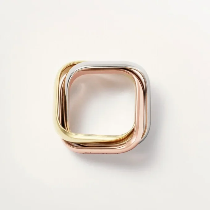 Anillo Trinity, forma cojín, modelo grande
