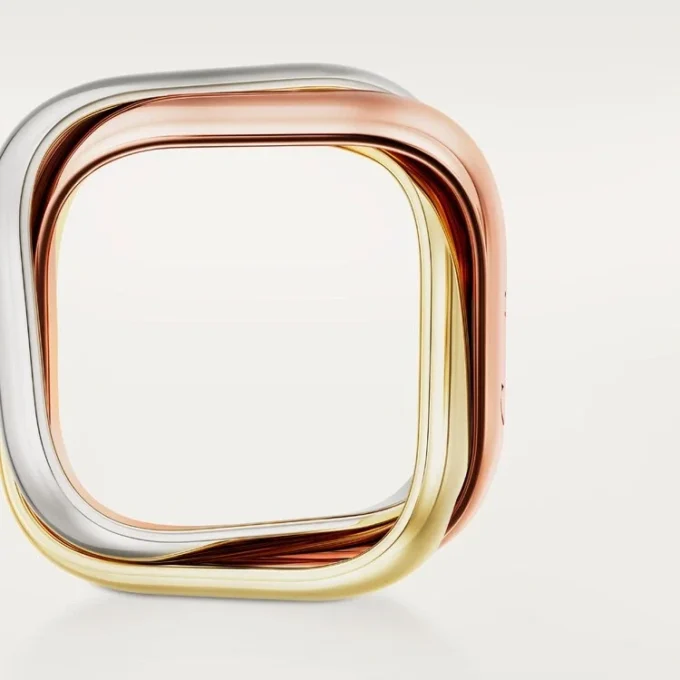 Anillo Trinity, forma cojín, modelo grande
