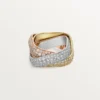 Anillo Trinity, forma cojín, modelo grande, pavé