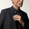 Anillo Trinity, forma cojín, modelo grande, pavé