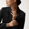 Anillo Trinity, forma cojín, modelo grande, pavé