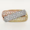 Anillo Trinity, forma cojín, modelo grande, pavé