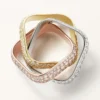 Anillo Trinity, forma cojín, modelo grande, pavé