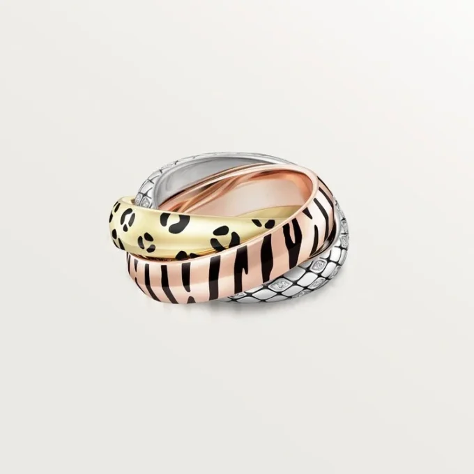 Anillo Trinity, laca, semipavé