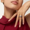 Anillo Trinity, laca, semipavé