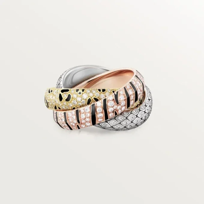 Anillo Trinity, lacado, pavé