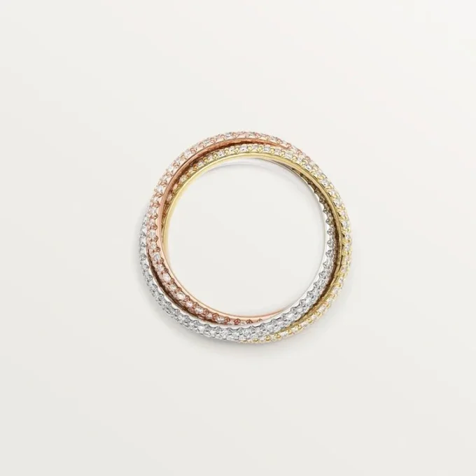 Anillo Trinity, modelo clásico, pavé