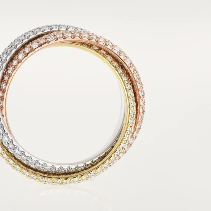 Anillo Trinity, modelo clásico, pavé
