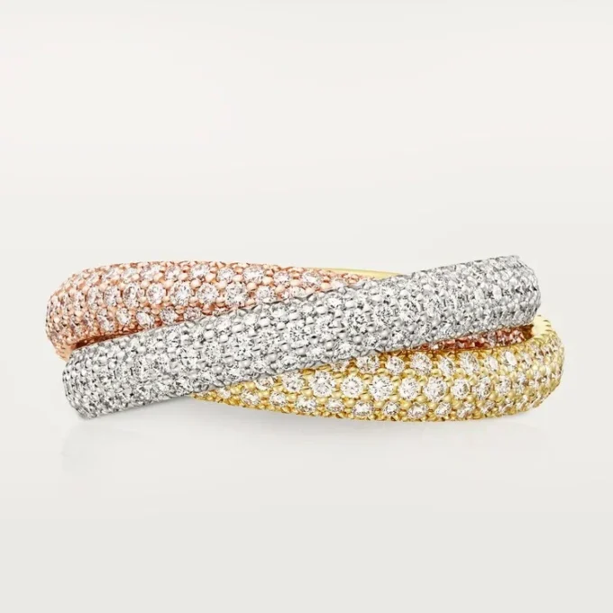 Anillo Trinity, modelo clásico, pavé
