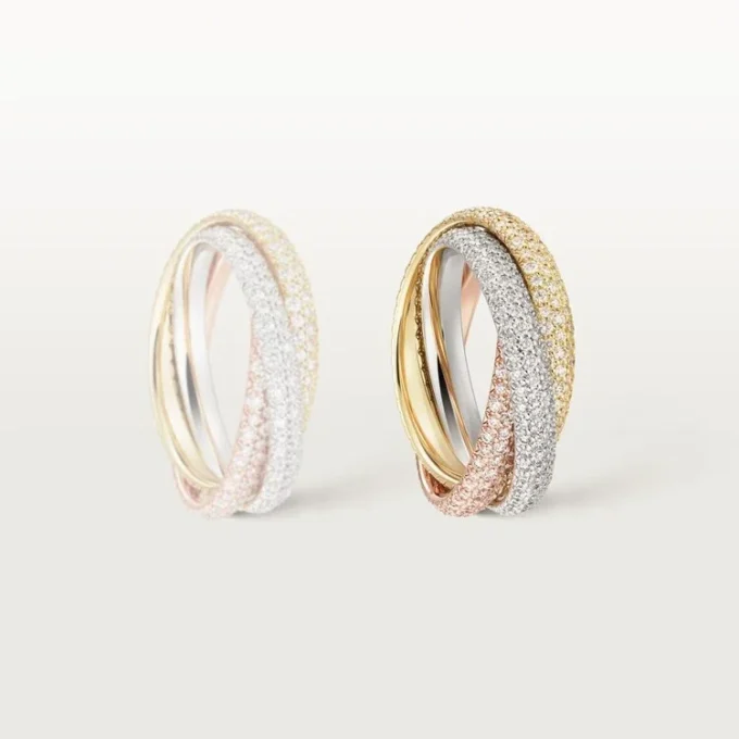 Anillo Trinity, modelo clásico, pavé