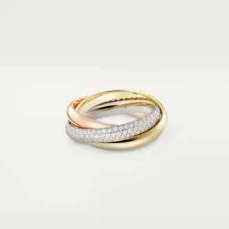 Anillo Trinity, modelo clásico, semipavé