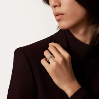Anillo Trinity, modelo clásico, semipavé