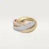 Anillo Trinity, modelo grande, pavé