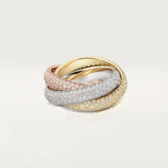 Anillo Trinity, modelo grande, pavé