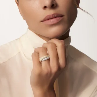 Anillo Trinity, modelo grande, pavé