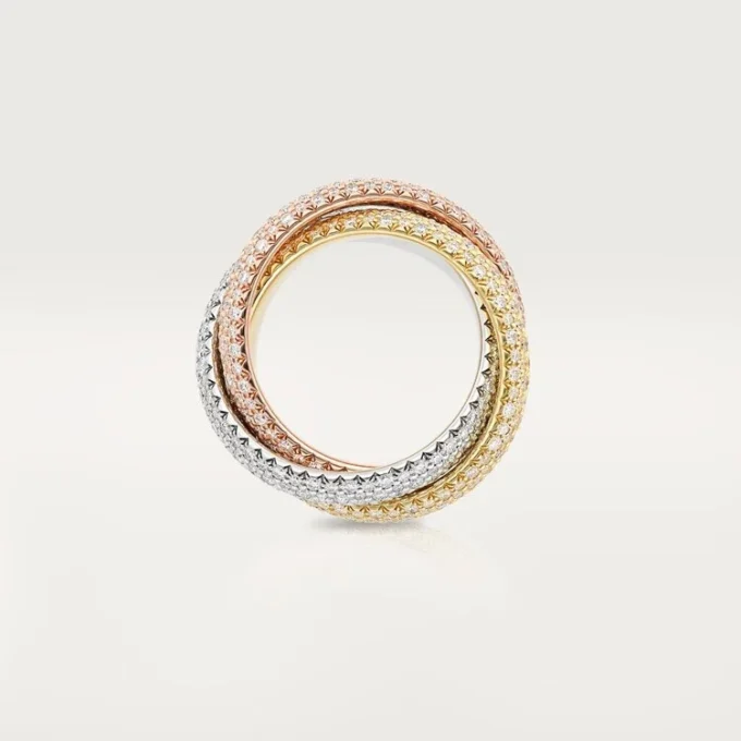 Anillo Trinity, modelo grande, pavé