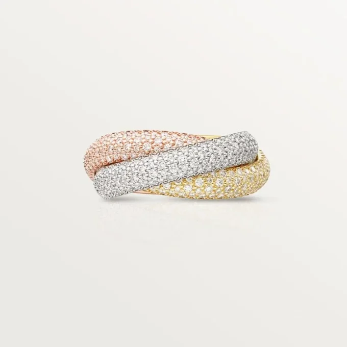Anillo Trinity, modelo grande, pavé