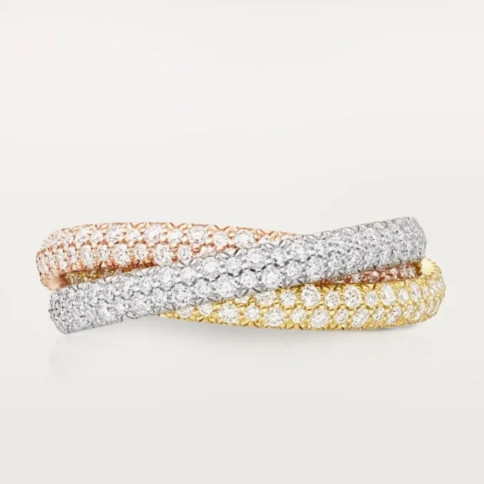 Anillo Trinity, modelo pequeño, pavé