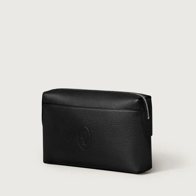 Bolsa cuadrada, Must de Cartier – Piel de becerro negra, acabado en paladio – Cartier