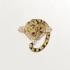 Broche Faune Et Flore De Cartier, diamantes amarillos, naranjas y marrones, pavé