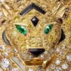 Broche Faune Et Flore De Cartier, diamantes amarillos, naranjas y marrones, pavé