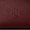 Cartera internacional con cremallera, Must De Cartier – Piel de becerro burdeos, acabado dorado – Cartier