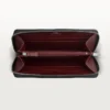 Cartera internacional con cremallera, Must de Cartier – Piel de becerro negra, acabado en paladio – Cartier