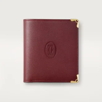 Cartera múltiple, Must de Cartier – Piel de becerro burdeos, acabado dorado – Cartier