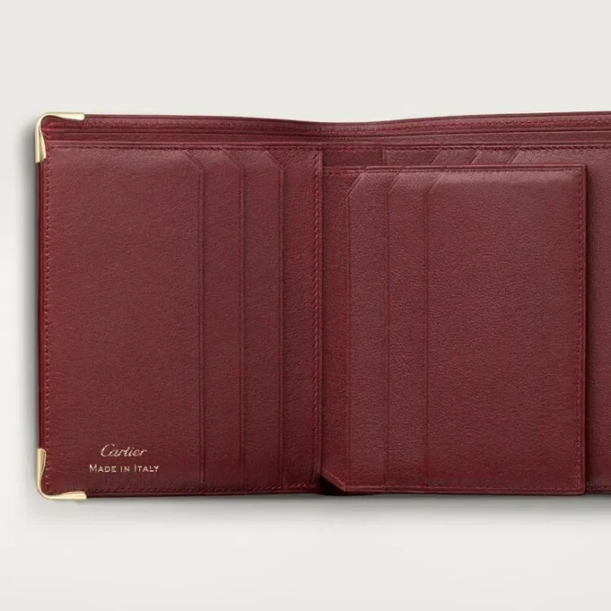 Cartera múltiple, Must de Cartier – Piel de becerro burdeos, acabado dorado – Cartier