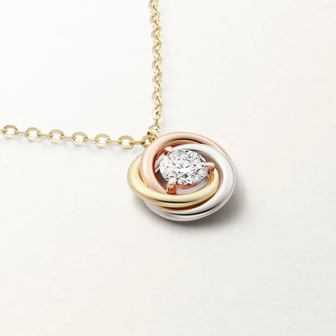 Colgante Trinity, 1 diamante