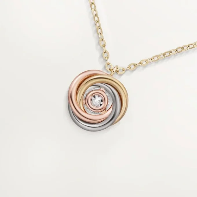 Colgante Trinity, 1 diamante, pavé