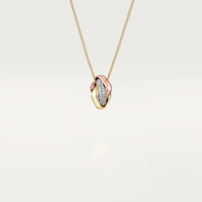 Colgante Trinity, forma cojín, semipavé