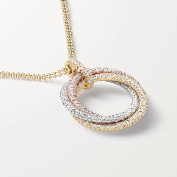Colgante Trinity, modelo grande, pavé