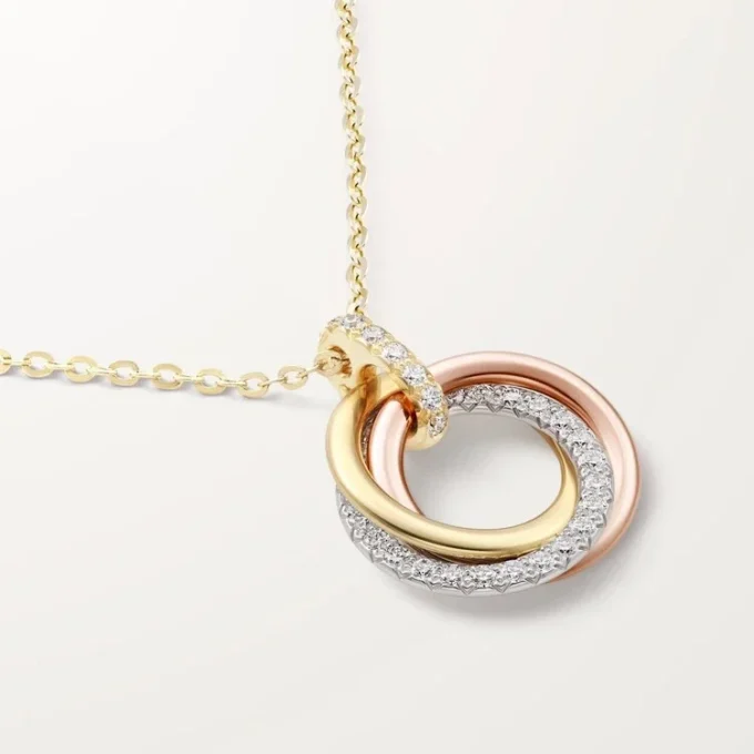 Colgante Trinity, modelo pequeño, semipavé