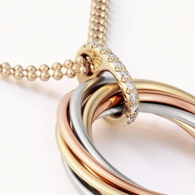 Colgante Trinity, siete filas, diamantes