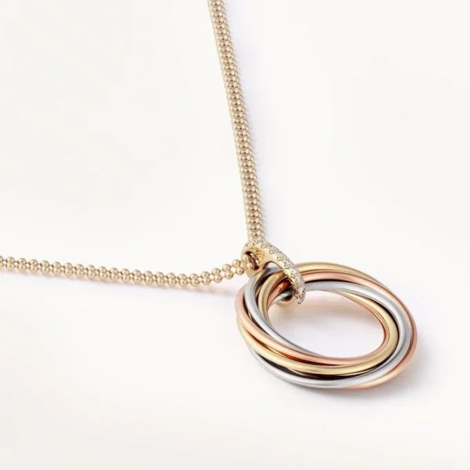 Colgante Trinity, siete filas, diamantes