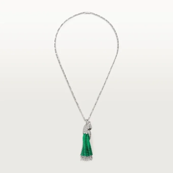 Collar Faune et Flore de Cartier, cuentas de esmeralda, pavé
