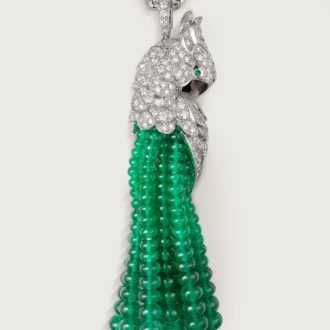 Collar Faune et Flore de Cartier, cuentas de esmeralda, pavé