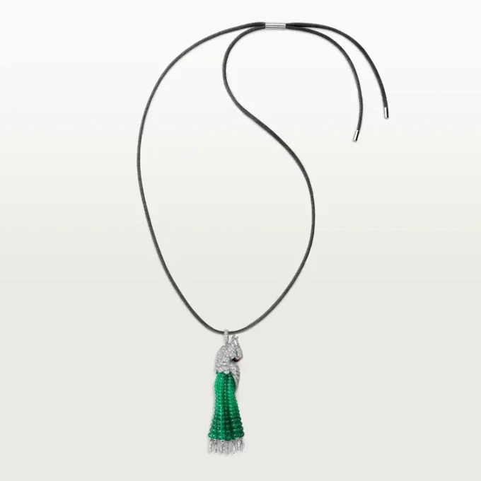 Collar Faune et Flore de Cartier, cuentas de esmeralda, pavé