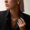 Collar Faune Et Flore De Cartier, diamantes amarillos, naranjas y marrones, pavé