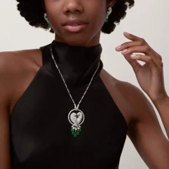 Collar Faune Et Flore De Cartier, gotas de esmeralda, pavé