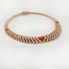 Collar Geometrie & Contrastes, coral, pavé