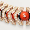Collar Geometrie & Contrastes, coral, pavé