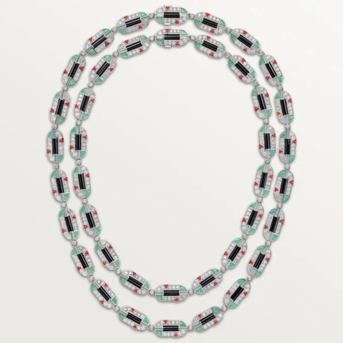 Collar Geometrie & Contrastes, crisoprasa, multiuso, pavé