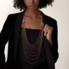 Collar largo Agrafe, semipavé