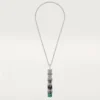Collar largo Panthere de Cartier, esmeralda, multiuso, modelo grande, pavé