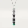 Collar largo Panthere de Cartier, esmeralda, multiuso, modelo grande, pavé