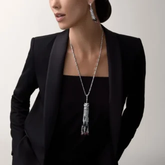 Collar largo Panthere de Cartier, rubí, multiuso, modelo grande, pavé