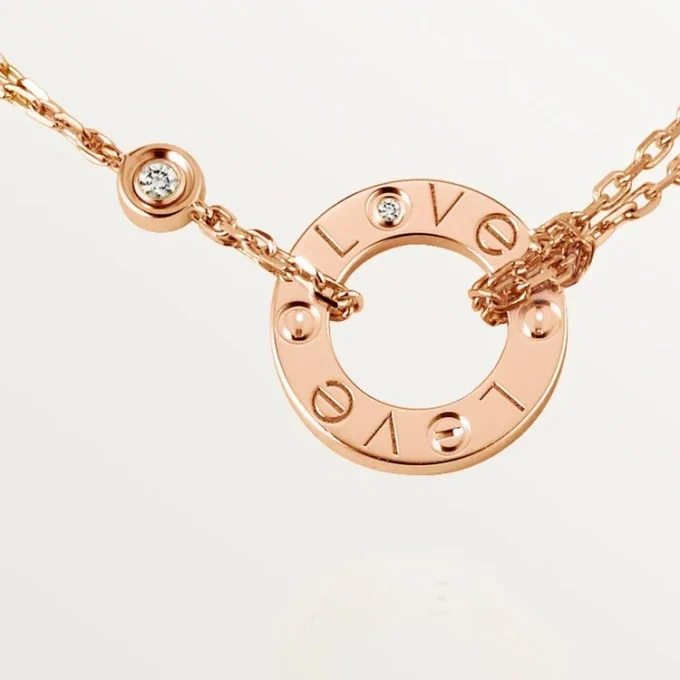 Collar Love, 2 diamantes – Oro rosa, Diamantes – Cartier