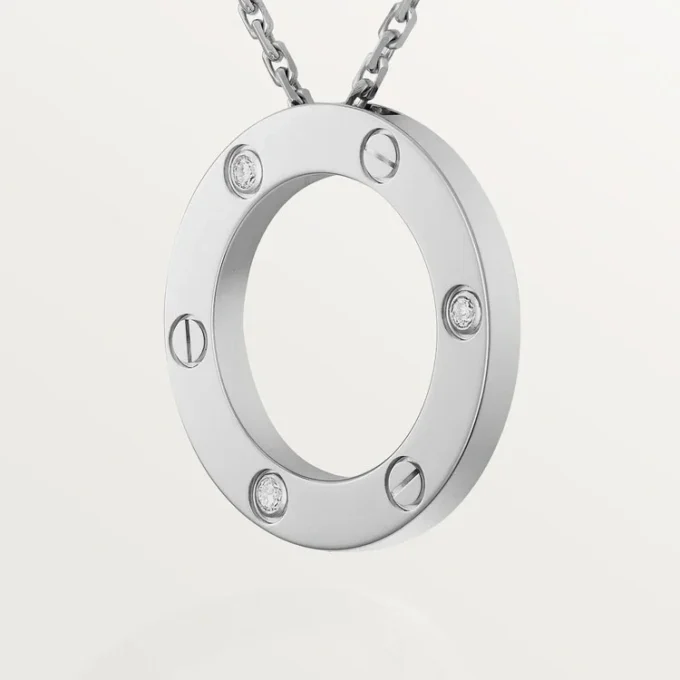Collar Love, 3 diamantes – Oro blanco, Diamantes – Cartier